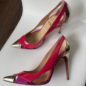 Christian Louboutin Multi Pink Galata metallic 120 36.5
